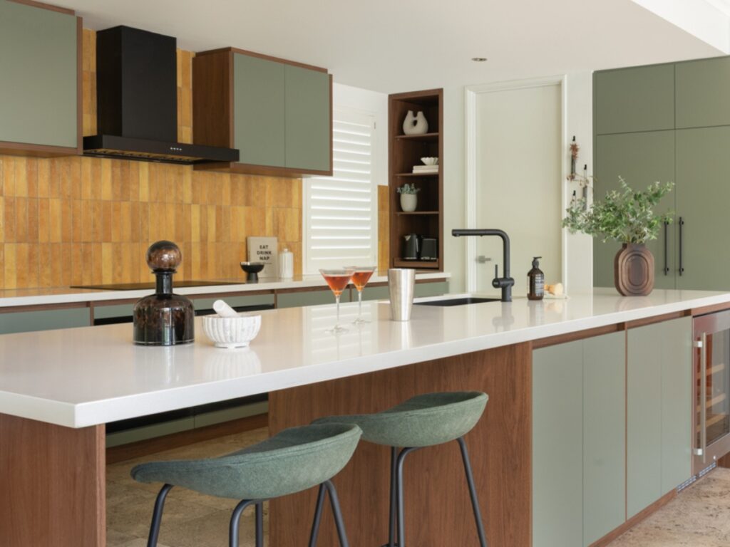 Modern kitchen with stylish decor.