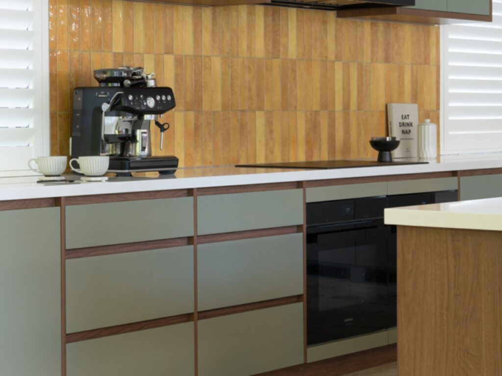 Modern kitchen with stylish appliances.