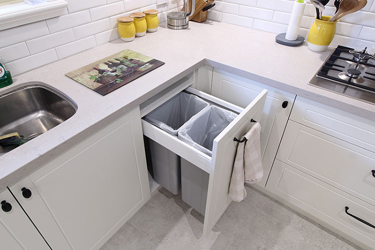 hidden kitchen bins