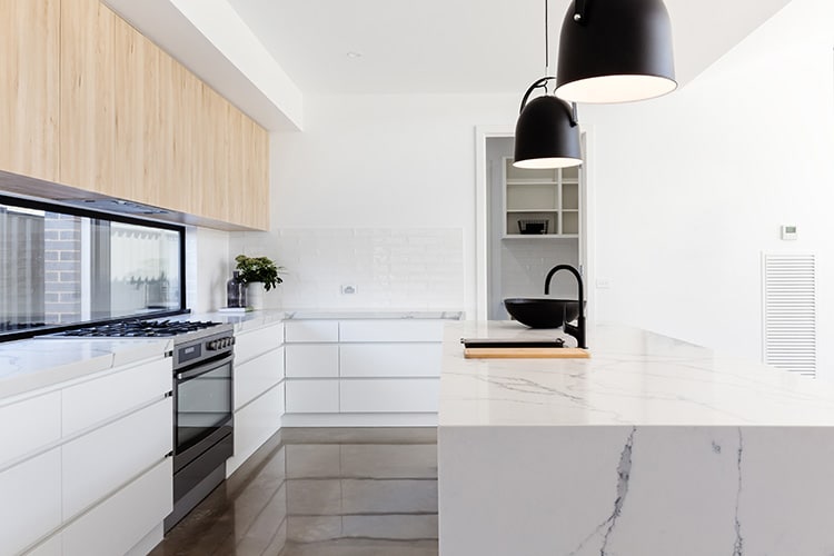 Kitchen With Marble Bench