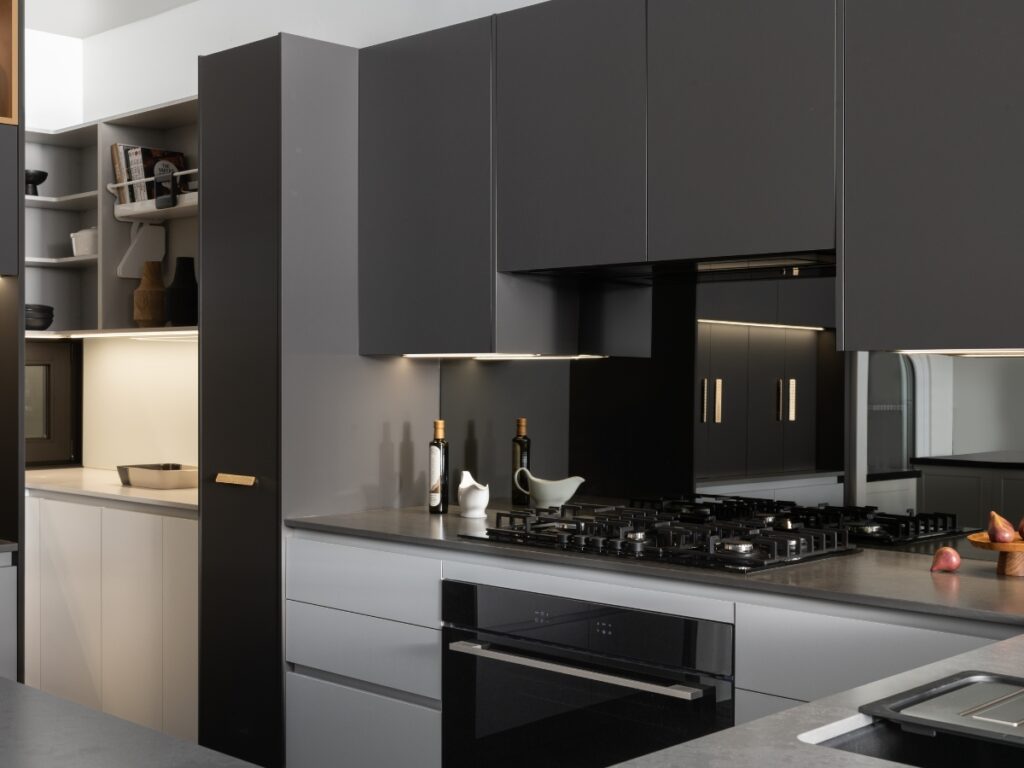 Modern kitchen with sleek design.
