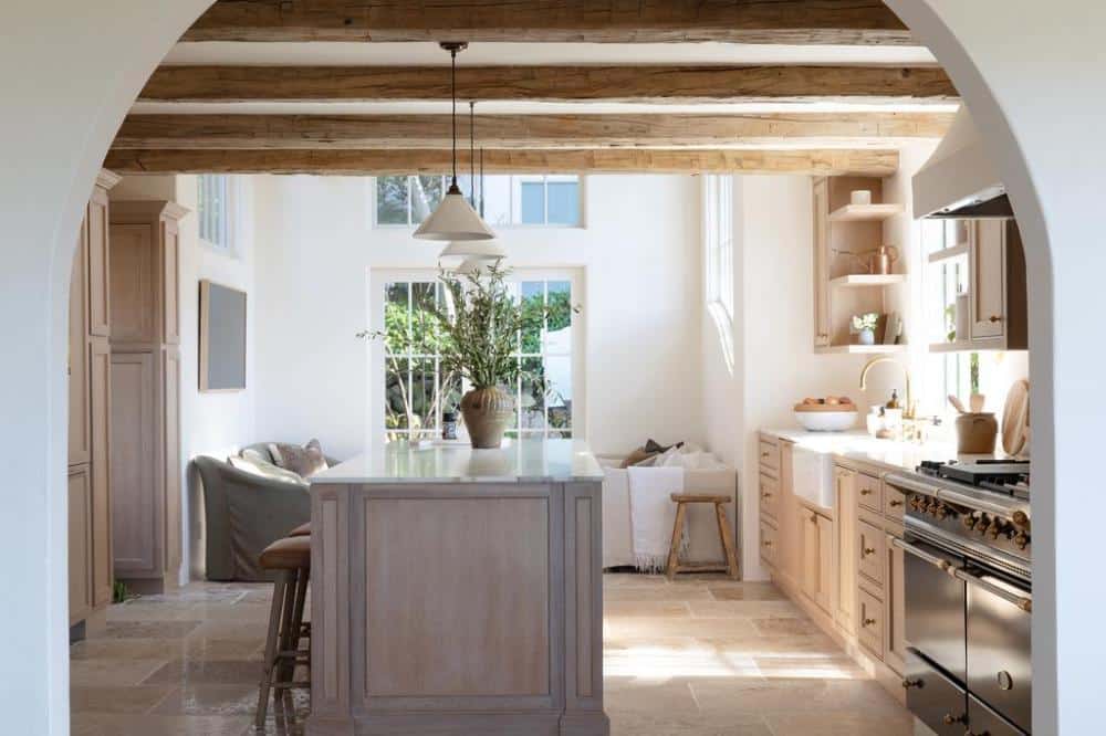 French Provincial Kitchen with Archway