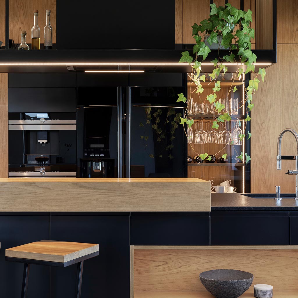 modern wood panel kitchen reno