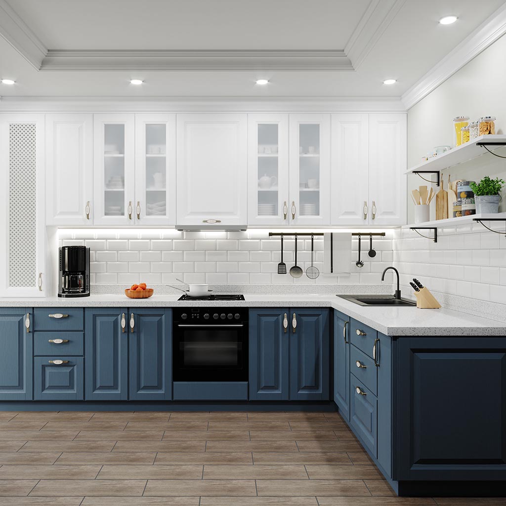 Blue & White kitchen renovation