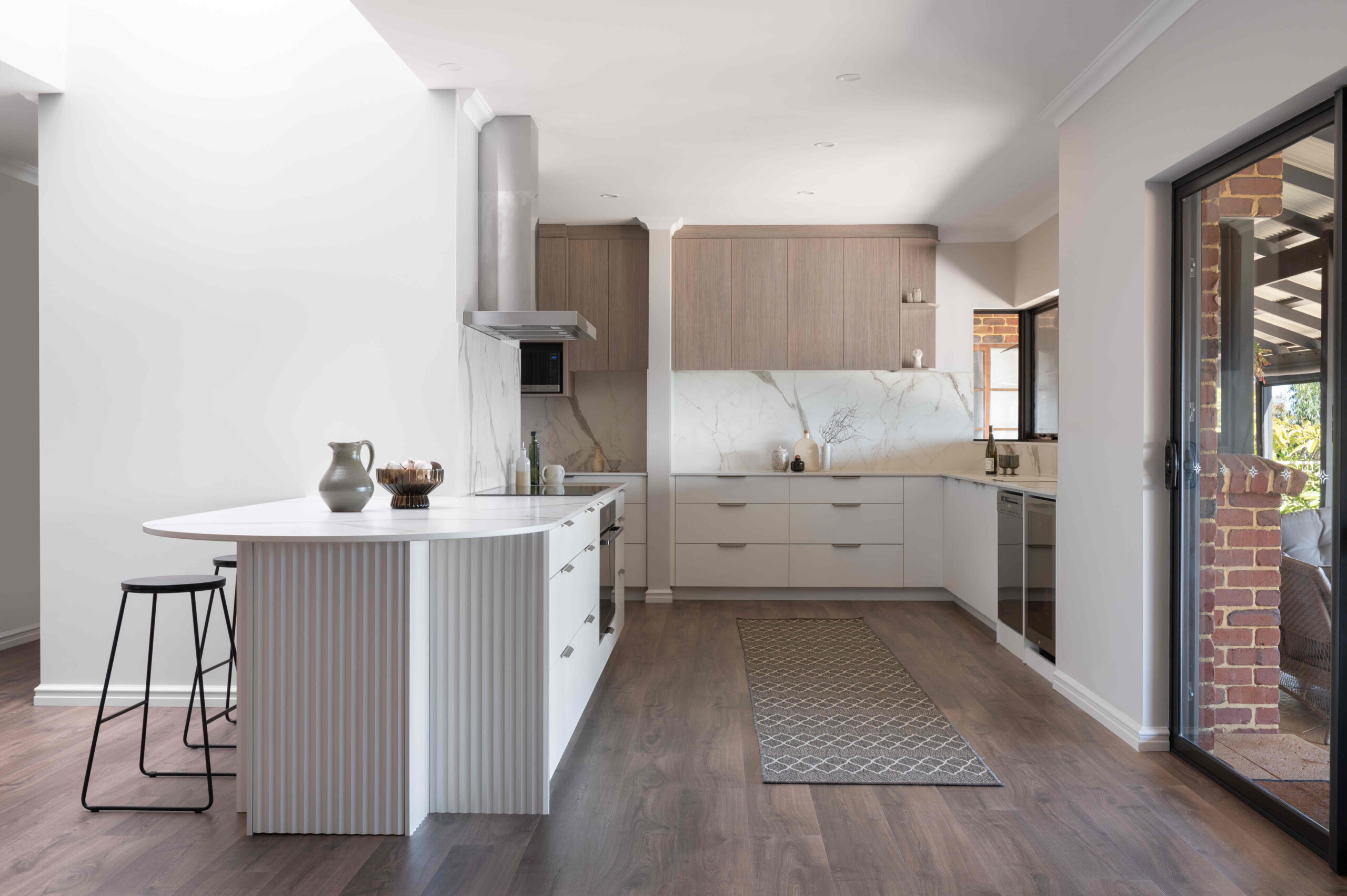 White timber kitchen renovation