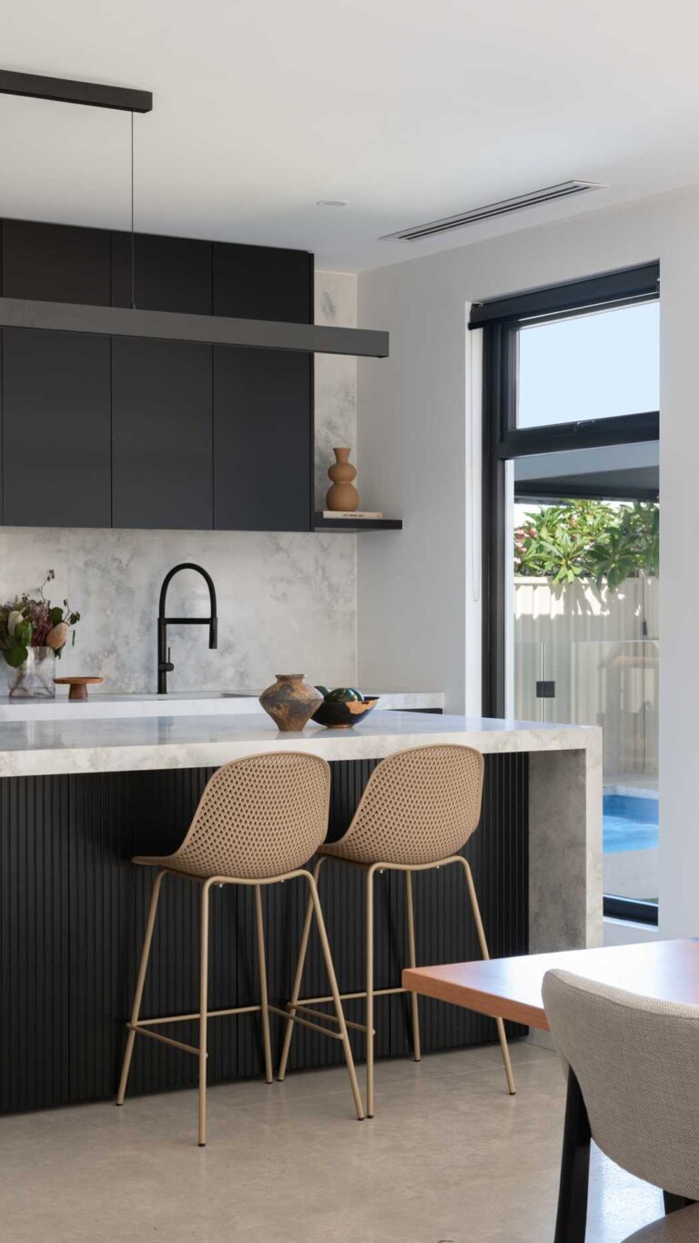 Grey Marble kitchen barstools