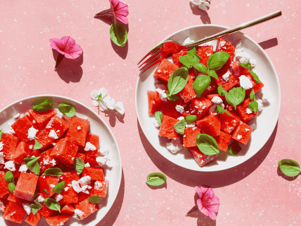 watermelon feta and mint summer salad