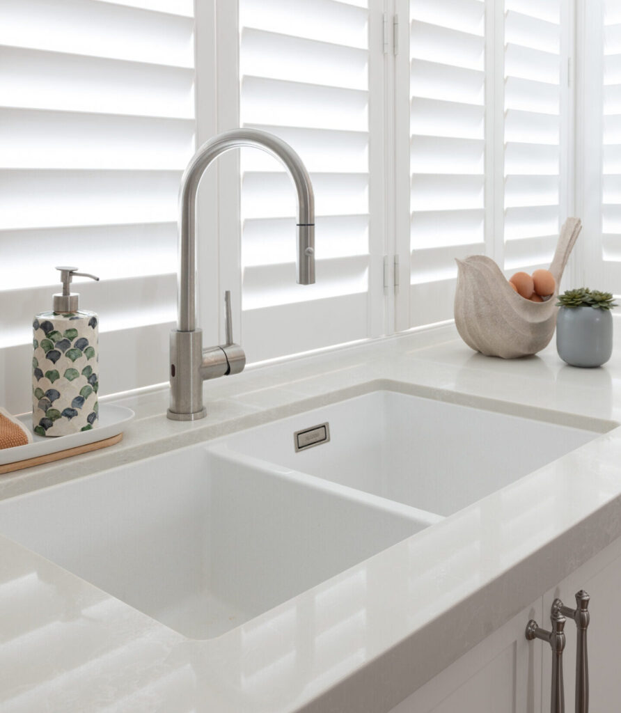 porcelain sink and silver tap