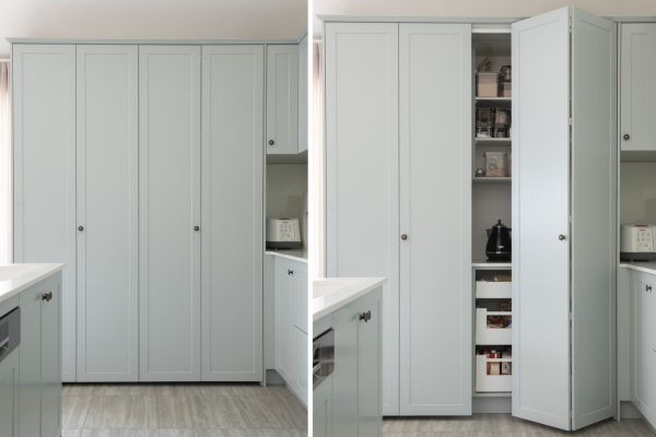 blue pantry organisation cabinets