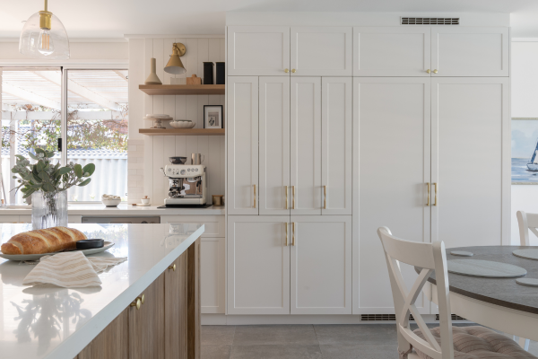 Plan a kitchen you'll love for years. White cabinets farmhouse style